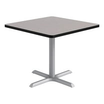 KFI Studios 36in Square Dining Table - Gray Top - Silver Base