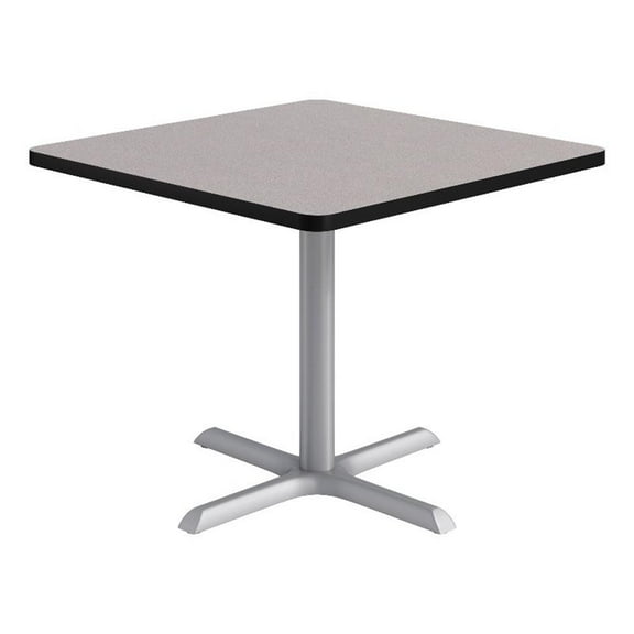 KFI Studios 36in Square Dining Table - Gray Top - Silver Base