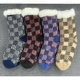 thumbnail image 5 of Men's Slipper Socks with Grips Non Slip Soft Fuzzy Cozy Fleece Lined Cable Knit Socks for Cold Winter, 5 of 6