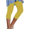 thumbnail image 2 of Women's Casual Pants Leggings For Women Plus Size High Waisted Yoga Cropped Trousers 2025 Summer Gym Pants,Yellow Women's Casual Pants XXXL, 2 of 6