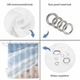 thumbnail image 7 of Extra Long Shower Curtain 72x84 Inch, Blue Summer Beach Shower Curtain Waterproof Bathroom Decor, Coastal Waves Ocean Starfish Conch Fabric Bath Curtain Set Accessories with Hooks, 7 of 7