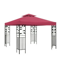 Lelinta 10ft x 10ft Wine Red Top Cover 2 Tier Outdoor Canopy, UV30