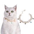 thumbnail image 5 of Pet Necklace - Stylish Adjustable Cat Collar - Delicate Bead Faux Pearl Rhinestone Decorations - Dog Neck Circle - Pet Jewelry, 5 of 8