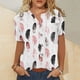 thumbnail image 1 of Puntoco camisas para mujer verano Casual algodón Lino manga corta camiseta suelta ajuste botón abajo solapa camisetas blusas casuales Puntoco Puntoco-3950, 1 of 4