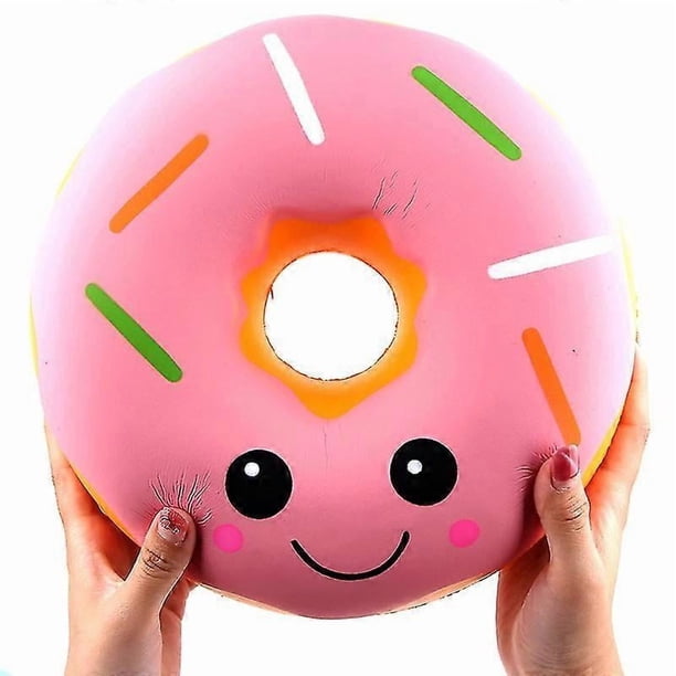 (25cm*25cm*9.5cm)Slow rebound super-large donut squishy, a stress-relieving toy (Pink)