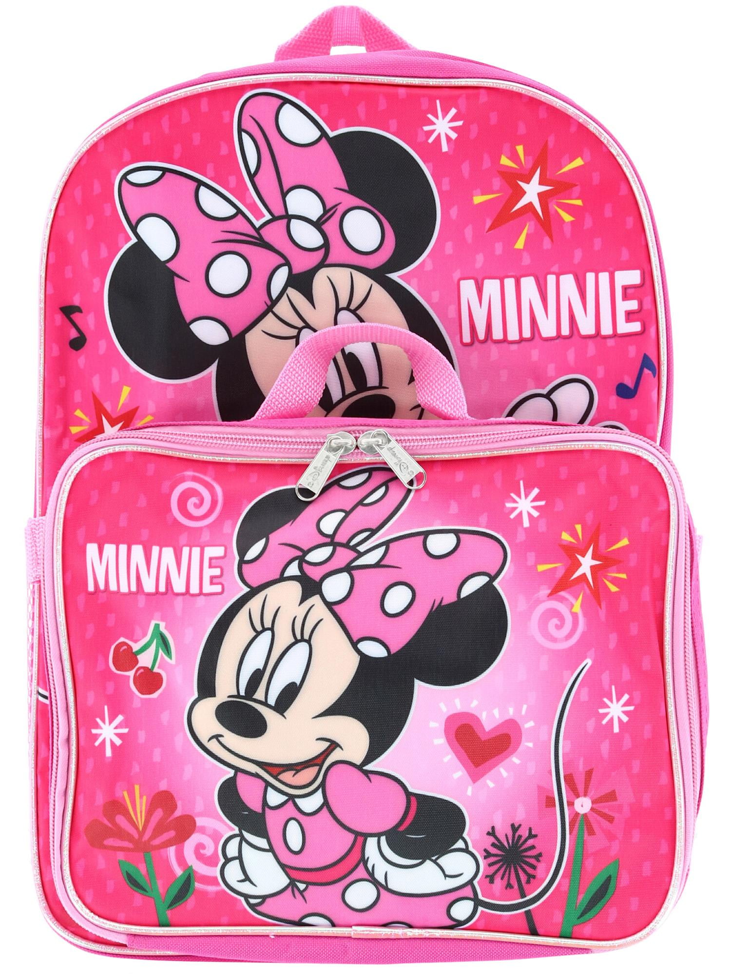 Disney Junior Happy Minnie Mouse 16" Backpack with Foil & Pink Bow 