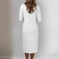 thumbnail image 6 of Lopecy-Sta Dresses for Women V-Neck Midi Shift Dress for Fall Loose Waist Casual Daily Wear, 6 of 7