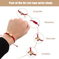 thumbnail image 3 of 3pcs Creative Ox Year Bracelet Female Red Rope Wrist Decor Stylish Jewelry Random Style, 3 of 5