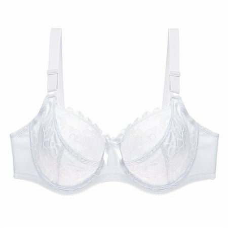 

Bigersell Training Bra Bra Push-Ups Big cup Lace Underwear for Women Regular Size Female Sports Bra Style 2600 White 38B