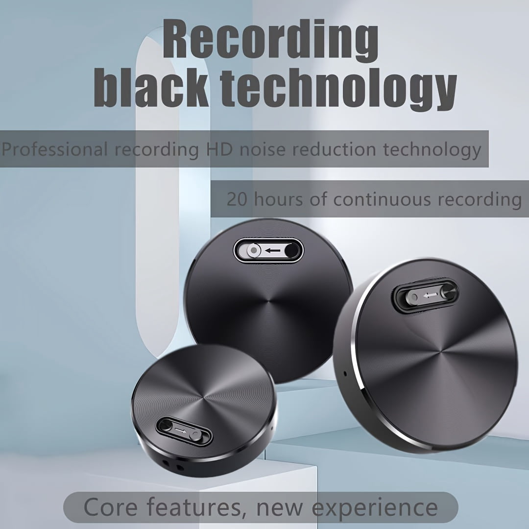 Smart Voice Recorder: One-Touch HD Recording, Noise Reduction, Long Battery & Large Storage, Voice-to-Text, MP3 Playback, Sleek Black Design
