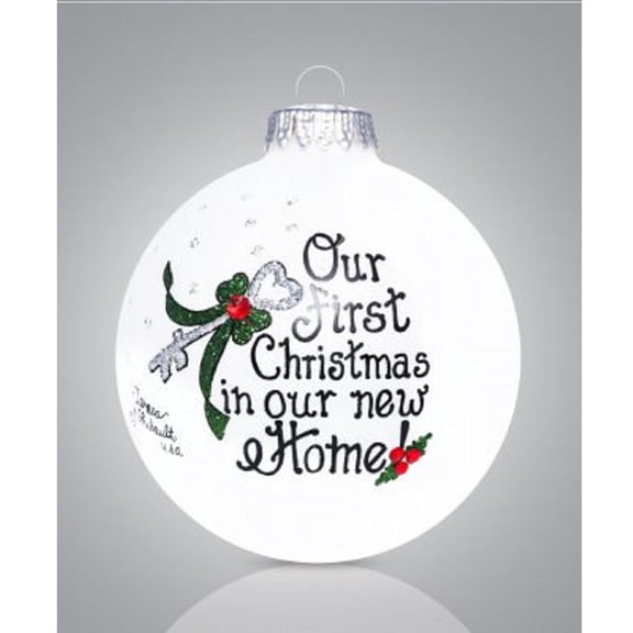 Our First Christmas in Our New Home Key Glass Christmas Ornament Made in the USA