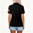 thumbnail image 4 of Women's 250 Year American Anniversary Shirt Patriots Short Sleeve Polo Shirts Freedom Fashion Independence Day T-Shirts - Polo Shirt 4Th of July Shirt Independence Day commemoration Top Black L, 4 of 5