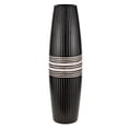 thumbnail image 3 of Decorative Stripes Black Rounded 14-inch Natural Mango Tree Wood Vase, 3 of 6