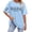 Sky Blue, variant on Womens Summer Tops Gsakboxl Custom Printed Cotton Short Sleeve Shirt Personalized Name On Sleeve DIY Casual Tee Unique Birthday Mothers Day Gift for Mom Grandma T Shirts for Women L
