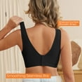 thumbnail image 3 of Wireless Bras for Women Plus Size Push up Sports Bra Seamless Full Coverage Soft Sleep Wirefree Bra Comfort V Neck Bra No Underwire Everyday Bras, Black, 3 of 9