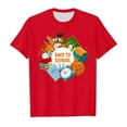thumbnail image 1 of Shirts Girls Short Sleeved Soft Comfortable Back To School Pattern Cartoon Wearing Girls' Tops, Tees Red 6 Years-7 Years, 1 of 5