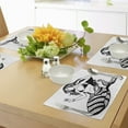 thumbnail image 4 of Ambesonne Black White Place Mats Set of 4, Fish Tailed Young Girl, Standard Size, White and Black, 4 of 6