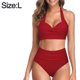 thumbnail image 2 of Conjunto de bikini para mujer Traje de baño de dos piezas Traje de baño de talle alto con tirantes finos en la parte delantera, 2 of 5