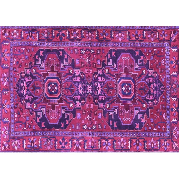 Ahgly Company Indoor Rectangle Persian Purple Traditional Area Rugs, 7' x 9'