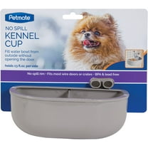 Petmate No Spill Kennel Cup Double Dinner 13-Ounces Per Side Fill From Outside