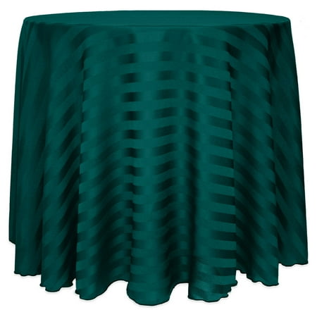 

Ultimate Textile (2 Pack) Satin-Stripe 120-Inch Round Tablecloth - for Wedding and Catering Hotel or Home Dining use Teal