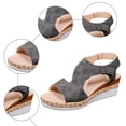 thumbnail image 7 of Espadrilles for Women Peep Toe Wedge Sandals Lightweight Cutout Soft Leather Slingback Wedges Heels Gray Size 6, 7 of 7