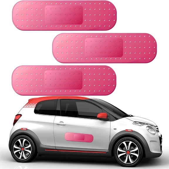 CCOCC Car Decal,3 Pcs Band-Aid Shape Large Vinyl Sticker 10-Inch Bandage Car Funny Automotive Decal Band-Aid Sticker for Car Vans Vehicle Scratch Cover Body Windows (Red)