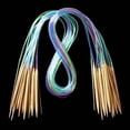 thumbnail image 3 of 18pcs Multicolor Tube Circular Carbonized Bamboo Knitting Needles 40cm - 120cm, 3 of 4