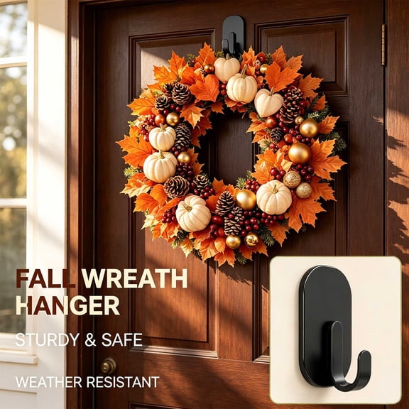 Heavy Duty Magnetic Wreath Hanger for Front Door, Scratch-Free Strong Suction Hook for Refrigerator, Kitchen and Holiday Decor, 1-Piece