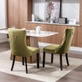 thumbnail image 4 of 2-Piece High-End Tufted Dining Chairs - Modern Velvet Upholstered with Solid Wood Legs & Nailhead Trim, Contemporary Set,Olive Green, 4 of 18