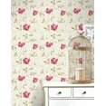thumbnail image 2 of Floral Violet, Vert, Beige Rouleau de Papier Peint Tulipes, 2 of 2