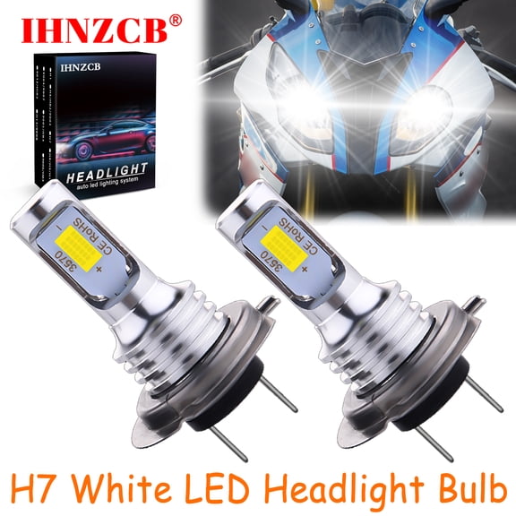 IHNZCB for BMW S1000RR 2009-2017 for BMW S1000XR 2015-2017 - 2X H7 LED Headlights Bulb 55W White YTB,Motorcycle Light,Y14