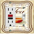 thumbnail image 1 of Metal Light Switch Wall Plate Outlet Cover (Coffee Mocha Tea Cup Beige White Frame - Single Rocker Single Toggle), 1 of 2