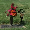 thumbnail image 2 of Metal Cross Garden Stake Graves Cemetery Decorations, Metal Cross Pile Garden Grave Marker Memorial Plaque Stakes for Dad/Mom Deceased Relatives, Outdoor Easter Decoration Wall Decor Lawn Stake, 2 of 7