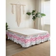 thumbnail image 2 of Pink Gray Bed Skirt King Size 16&nbsp;Inch Drop, Ombre Water Ripple Modern Abstract Geometric Wrap Around Dust Ruffle Bedskirts, Wrinkle & Fade Resistant Easy Fit Bedskirt with Adjustable Elastic, 2 of 8