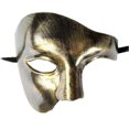 thumbnail image 1 of Masquerade Mask for Men Women Couple Phantom of the Opera Half Face Mask Black Mask Antique Gold Mardi Gras Halloween Party, 1 of 3