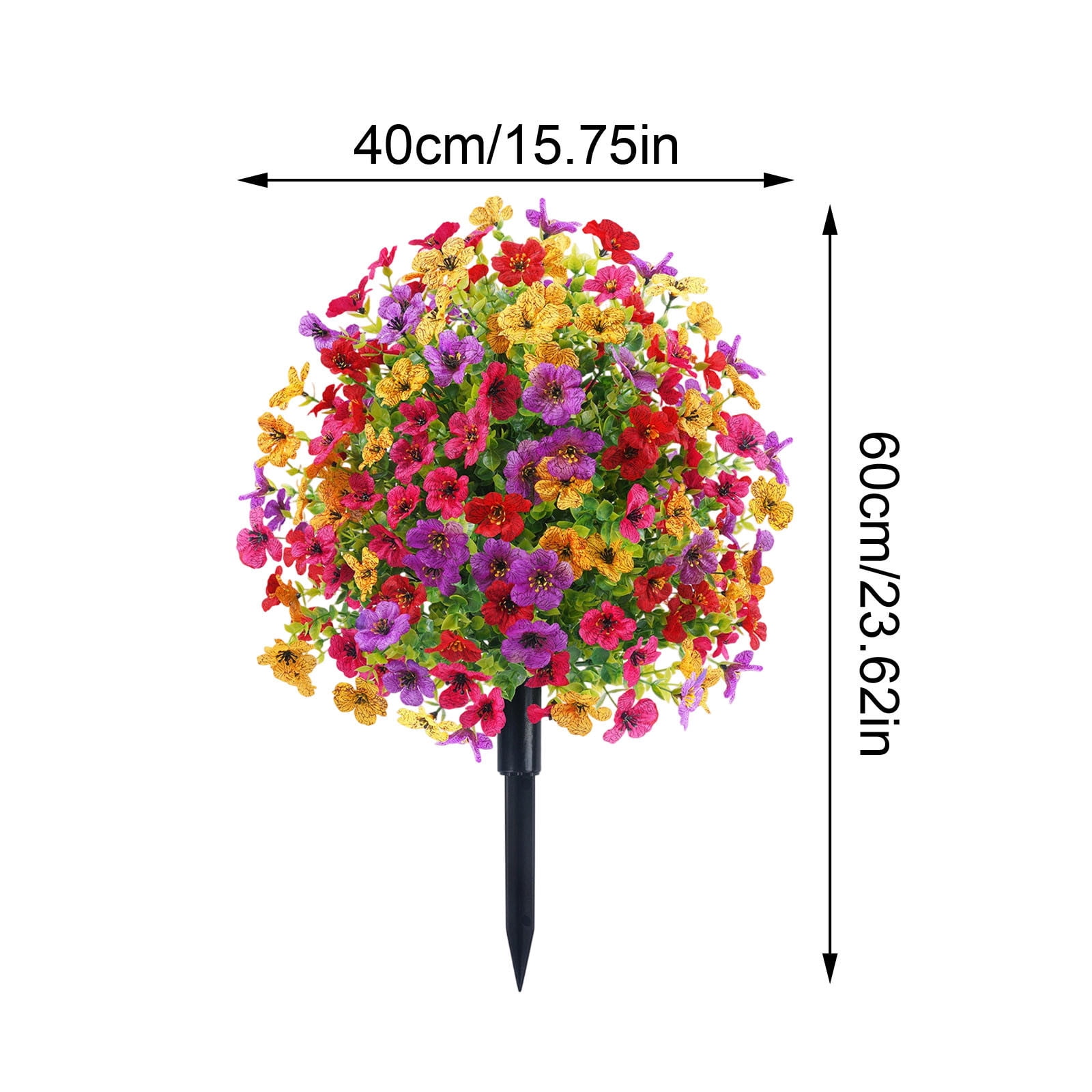 Bilqis Artificial Flowers Outdoor UV Resistant, Fake Shrubs for Garden Bonsai, Yard Decor, Potted Plants, Landscape Ground Cover, Fake Bushes for Patio