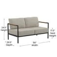 thumbnail image 4 of Flash Furniture Lea Series Steel Patio Lounge Loveseat - Beige, 4 of 11