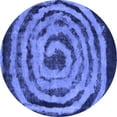 thumbnail image 1 of Ahgly Company Machine Washable Indoor Round Abstract Blue Modern Area Rugs, 6' Round, 1 of 4