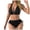 Black, variant on Women's Sexy 2 Piece Bikini Set U-Wire High Cut Cheeky Bathing Suit Tie Sides Ribbed Textured Swimsuits 2026 (Black, L)