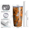 thumbnail image 6 of 20oz Tumblers Halloween Cats and Brooms Pattern Stainless Steel Vacuum Insulated Double Wall Travel Tumbler Cups Mug with Lid and Straw,Cleaning Brush for Cold & Hot Drinks, 6 of 7