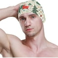 thumbnail image 3 of FYBTO Swimming Cap Christmas Forest Santa Claus Unisex Adult FYBTO Polyester, 3 of 4