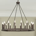 thumbnail image 4 of Vanity Art Farmhouse Vintage 16 Lights Wagon Wheel Chandelier Lights Ceiling Light Fixture for Living Room Dining Room 10586-ORB, 4 of 9