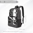 thumbnail image 6 of SEANATIVE Clear PVC Backpack for Kids Boys Girls Transparent Bookbag See Through School Daypack Middle High School Backpacks Rucksack Schoolbag, Black Cat Polka Dots Black, 6 of 7
