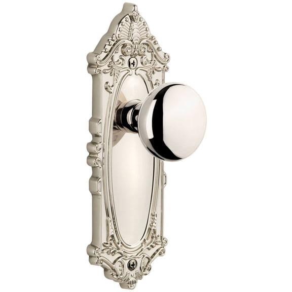 Grandeur Gvcfav_Prv_234 Grande Victorian Solid Brass Rose Privacy Door Knob Set - Nickel