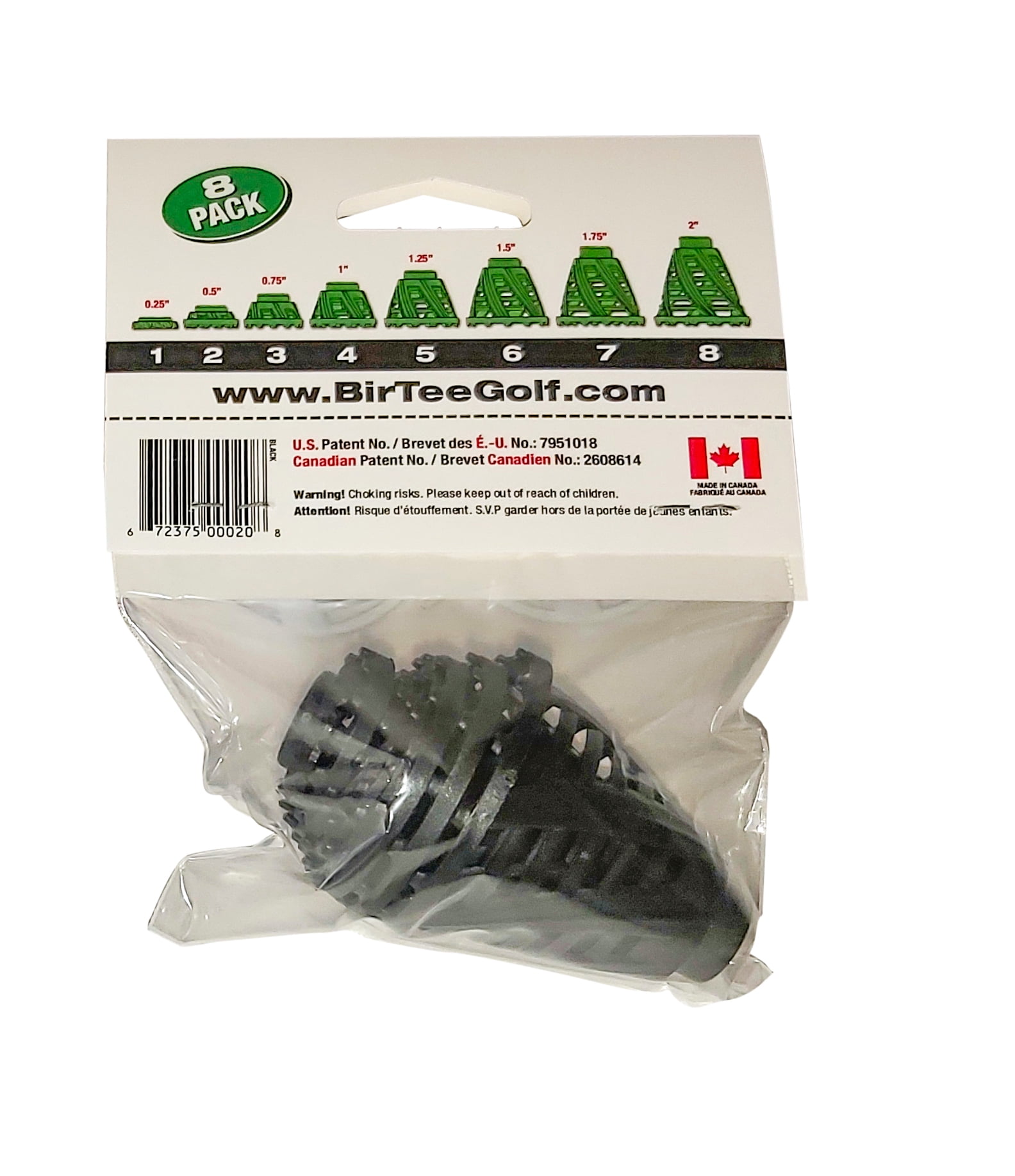 BirTee Golf Tees - PRO Speed Version with Enhanced Durability - 8 Pack. Indoor Golf Tees/Golf Simulator Tees/Winter Golf Tees