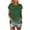 Green, variant on Summer Fashion Womens Tops 2025 Plus Size Casual Short Sleeve Round Neck Print Ladies Blouse