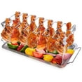 thumbnail image 3 of Chicken Leg Rack for Oven & Grill, Stainless Steel Chicken Roaster, 14 Leg Chicken Rack, Chicken Leg Rack with Drip Pan, Chicken Grill Stand & BBQ Rack with BBQ Brush, 3 of 7