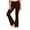 Coffee, variant on Women's High Waist Flared Yoga Pants Fold Over Waistband Bootcut Pants Stretch Workout Lounge Trousers with Pockets