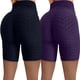 thumbnail image 1 of MKLEKYY Leggings deportivos para mujer, 2 piezas, pantalones cortos de yoga elásticos de cintura alta arrugados para correr y fitness, 1 of 4